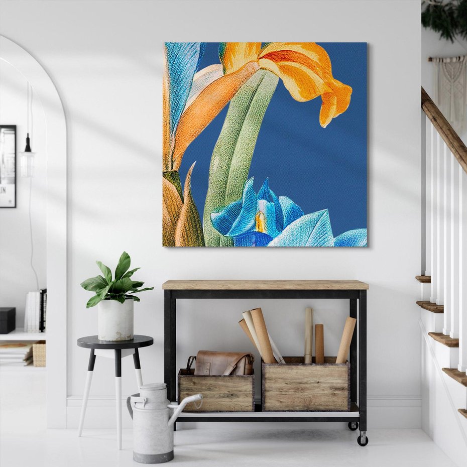 Obraz na płótnie 60x60 - Kwiatowe Impresje z Minionej Ery - wielkoformatowe kwiaty, zbliżenie