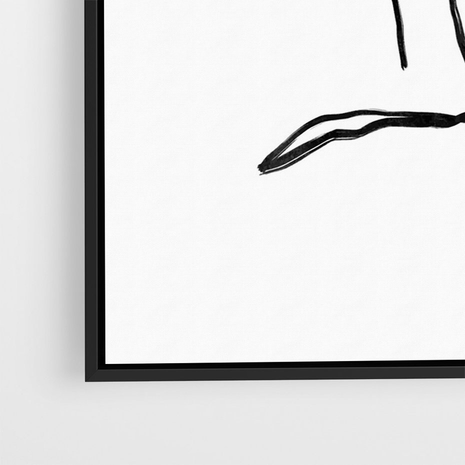 Obraz w ramie 50x70 - Migotliwe Widzenia - szkic twarzy, minimalistyczny niewyraźny - rama czarna