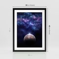 Plakat w ramie 30x40 - Kosmos - Ziemia i Księżyc - kosmos, ziemia - rama czarna