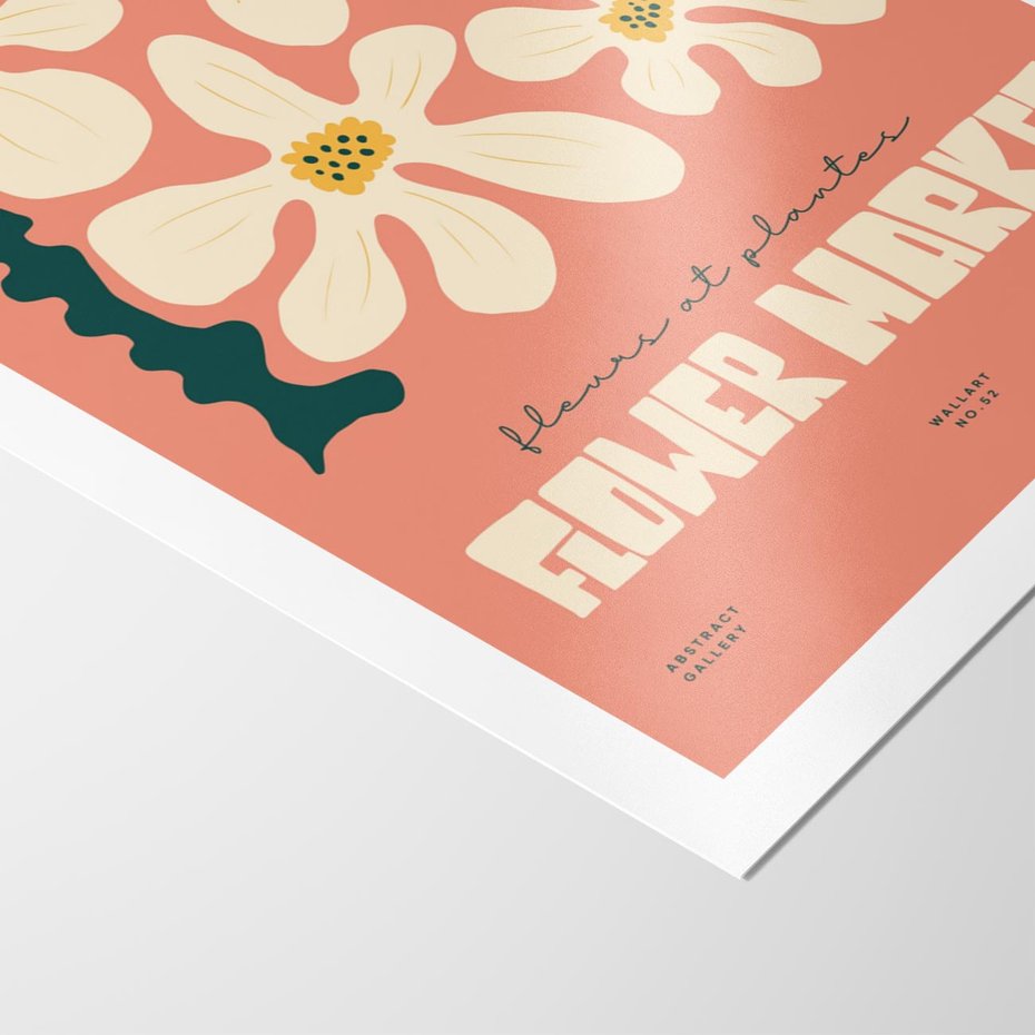 Plakat bez ramy 21x30 - Szkicowane Kolorowe Uczucia - kwiatowa kompozycja, minimalizm