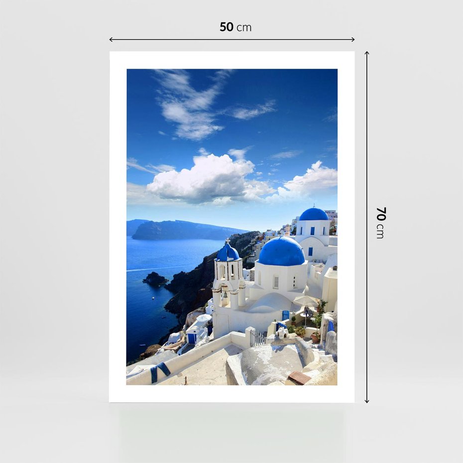 Plakat bez ramy 50x70 - Magiczne Widoki - Santorini, perspektywa