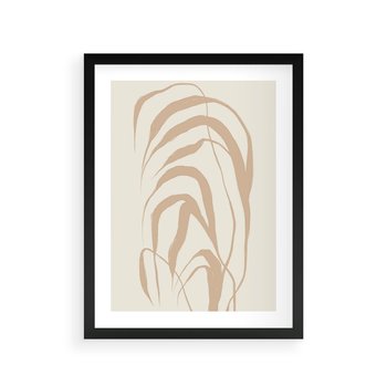 Plakat w ramie 30x40 - Formy Nowoczesności - minimalistyczny plakat, liście palmy - rama czarna