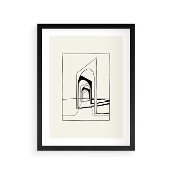 Plakat w ramie 30x40 - Poezja światła i cienia - nowoczesna sztuka, minimalistyczny styl - rama czarna