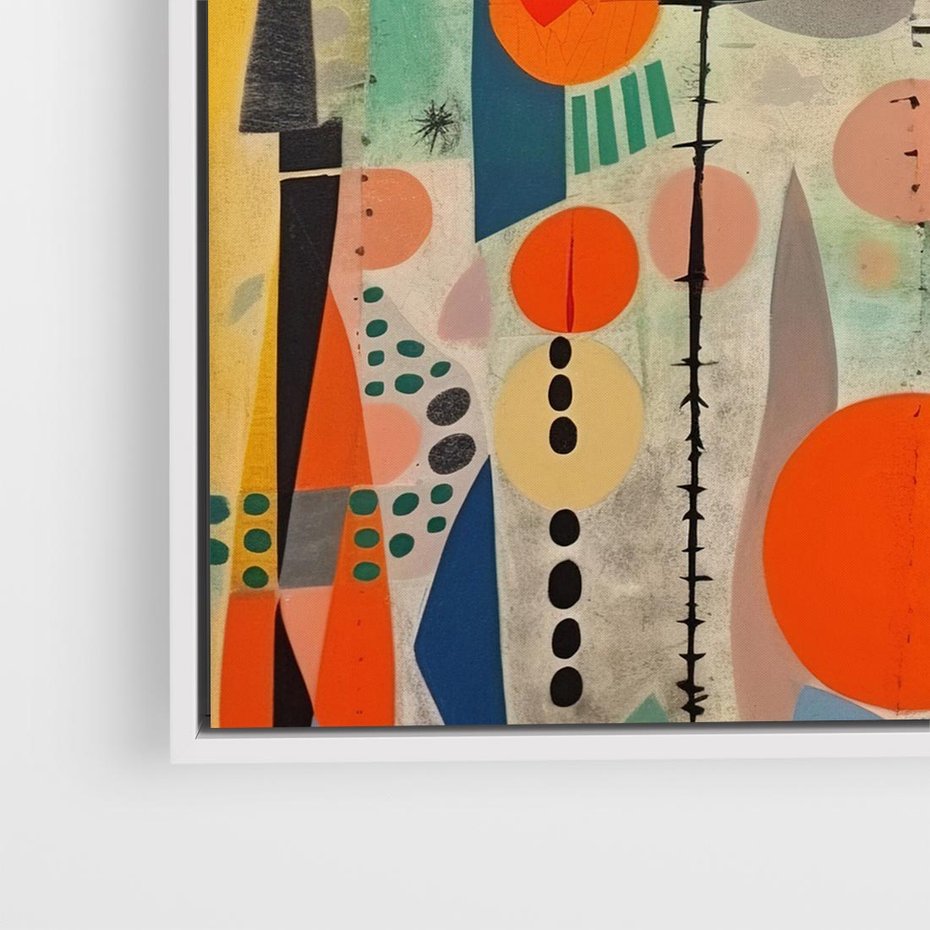 Obraz w ramie 80x80 - Wewnętrzne Zagadki Kształtów - abstrakcyjny obraz, sztuka abstrakcji - rama biała