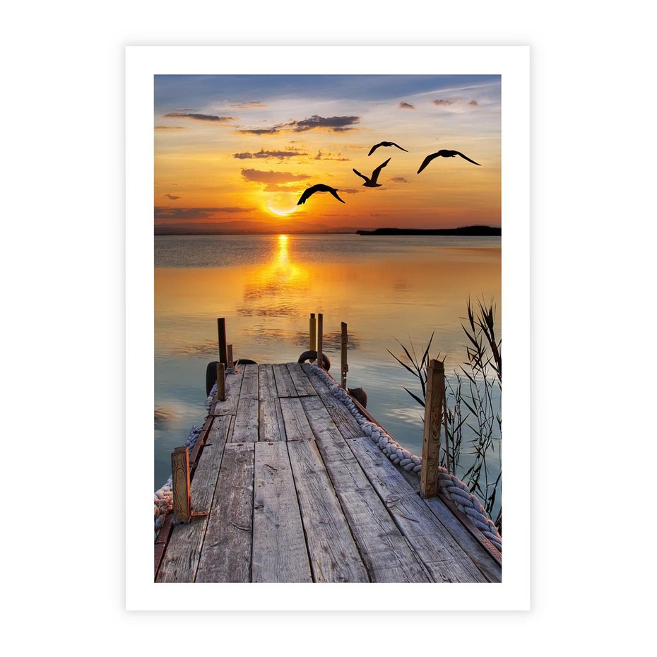 Plakat bez ramy 21x30 - Magia zachodu słońca - zachód, słońca