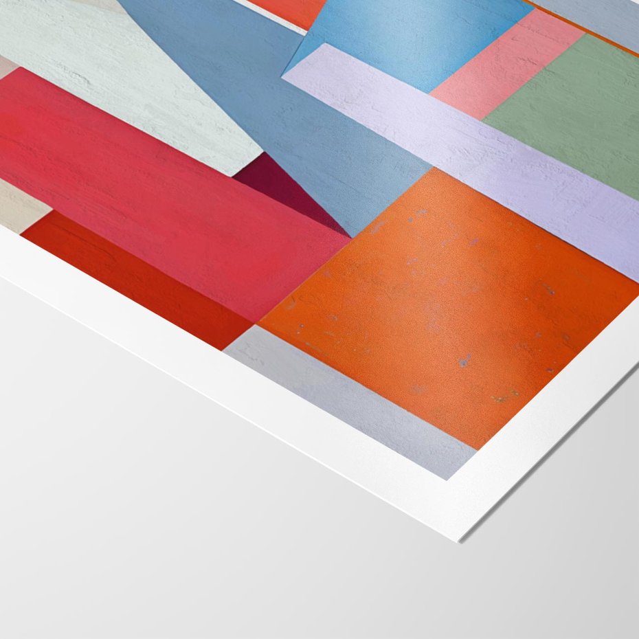 Plakat bez ramy 50x70 - Migotliwe Nastroje Kształtów - różne geometryczne formy, olejny obraz