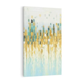 Obraz na płótnie 80x120 - Turkusowa Harmonia - abstrakcja, geometryczne plamki