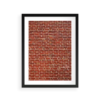 Plakat w ramie 30x40 - Mur z Cegieł - cegły, mur - rama czarna