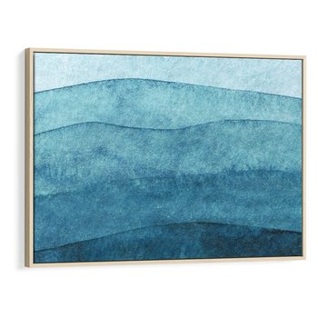 Obraz w ramie 70x50 - Kolorowe fale akwareli - akwarela, fale - rama drewno