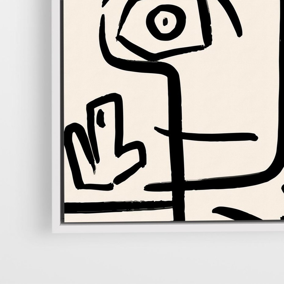 Obraz w ramie 80x80 - Ekspresyjne Odbicia Współczesności - abstrakcyjna grafika, minimalizm - rama biała