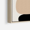 Obraz w ramie 50x50 - Zgeometryzowane Kształty - modernistyczny plakat, obłe kształty - rama drewno