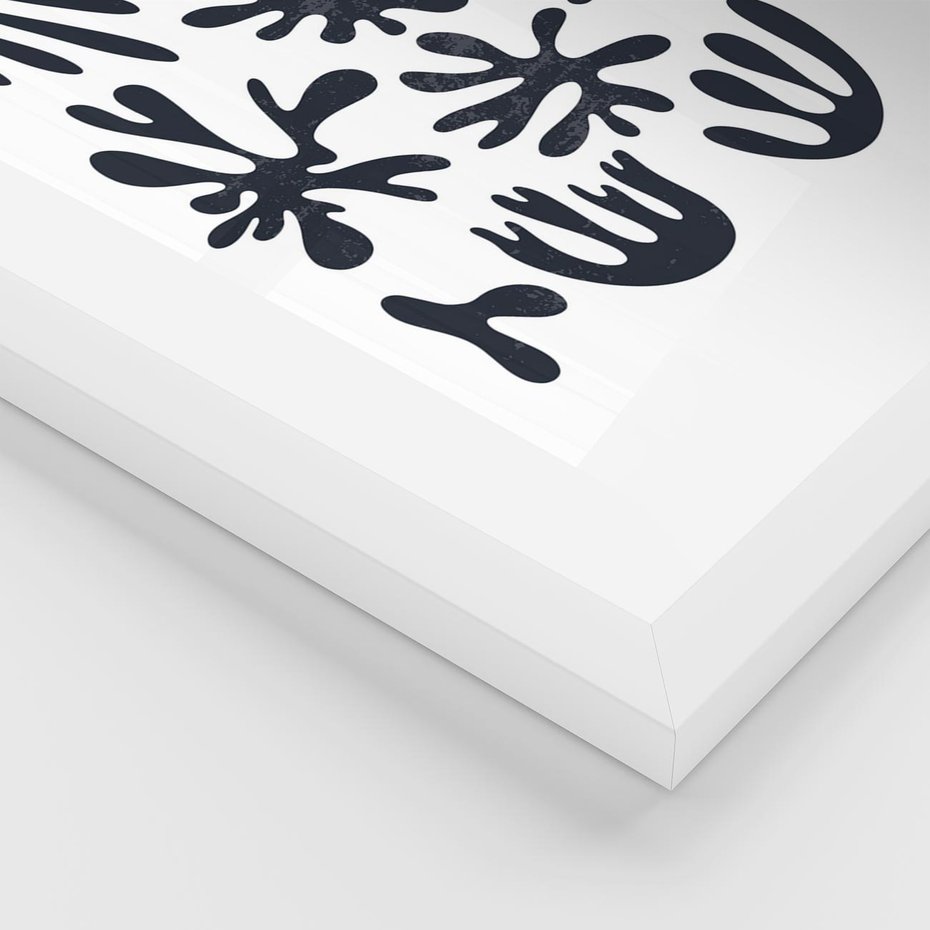 Plakat w ramie 30x40 - Rozmyte Granice Wspomnień - inspiracja mattise, abstrakcja - rama biała