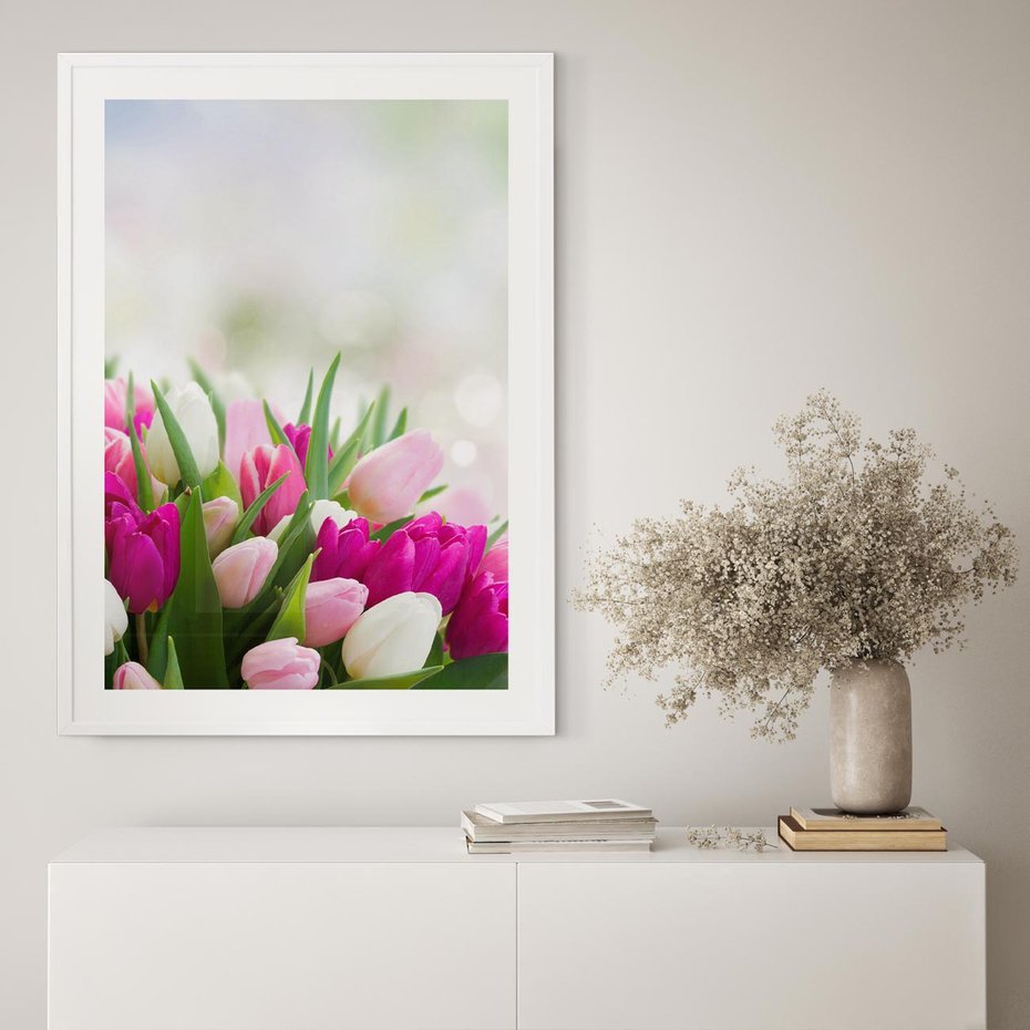 Plakat bez ramy 30x40 - Tulipany w pełnym rozkwicie - tulipany, kwiaty