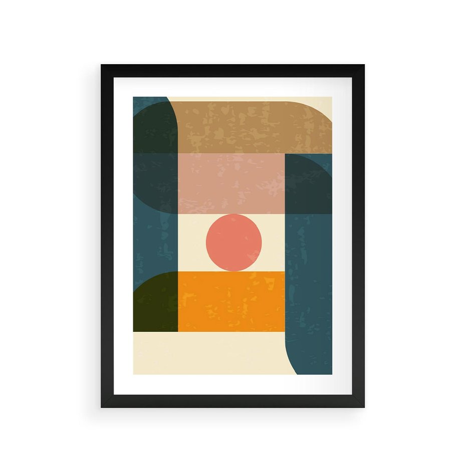 Plakat w ramie 30x40 - Geometryczna Ekspresja - geometria, plakat - rama czarna