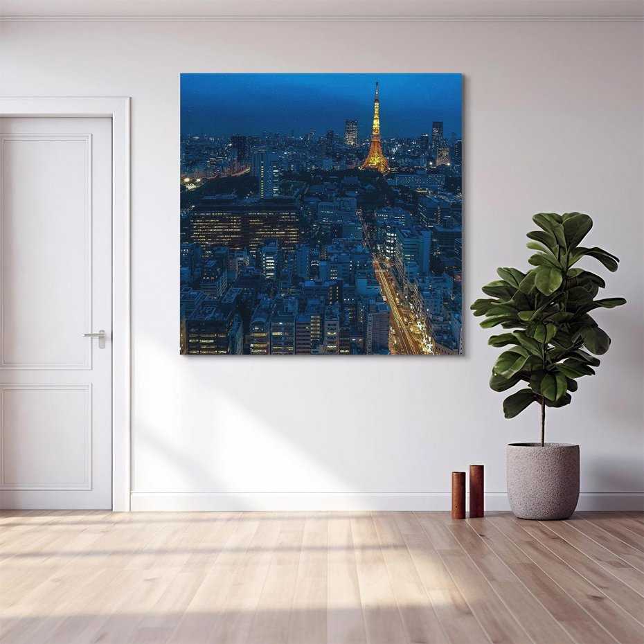 Obraz na płótnie 60x60 - Nocne impresje Paryża we Francji - Francja, Paryż