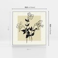 Obraz w ramie 50x50 - Malowane szkicowe tęsknoty - kwiaty, typografia - rama biała