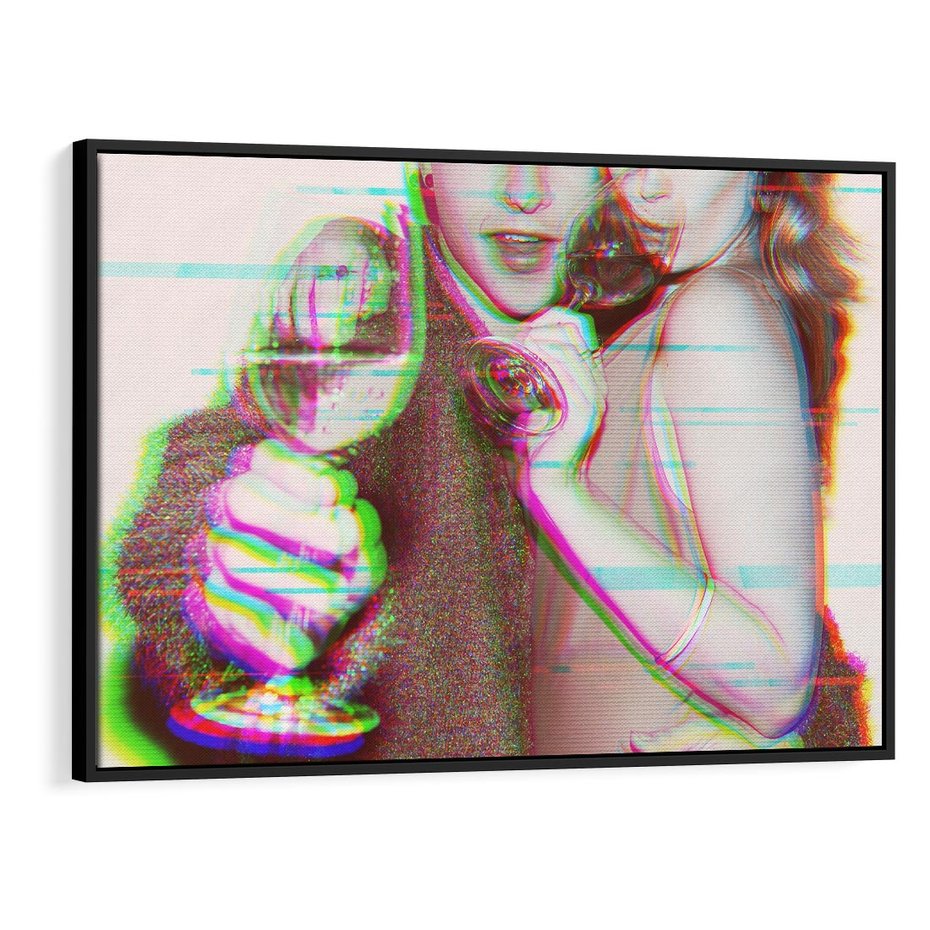 Obraz w ramie 100x70 - Zakochani na Kliszy - zdjecie, stara prześwietlona klisza - rama czarna