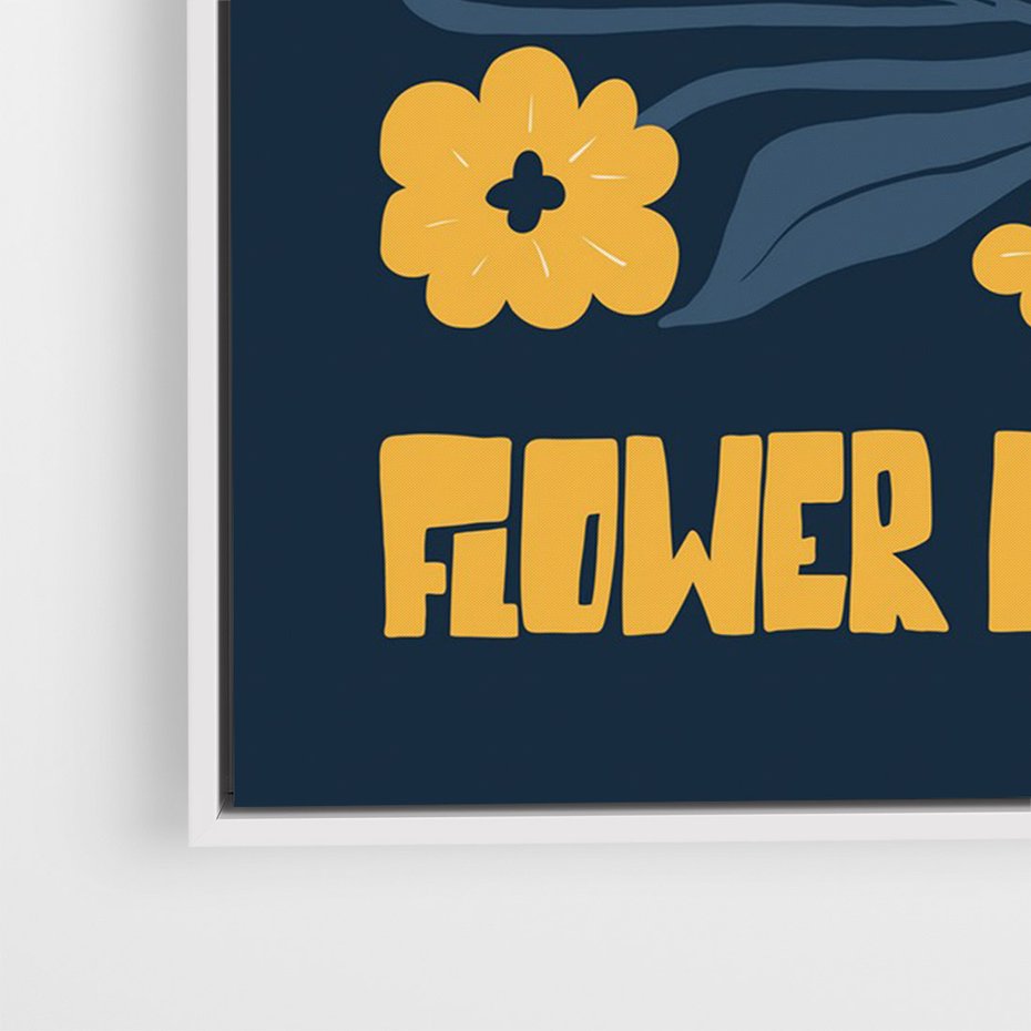 Obraz w ramie 70x100 - Impulsy Rozkwitu - plakat, granatowe tło - rama biała