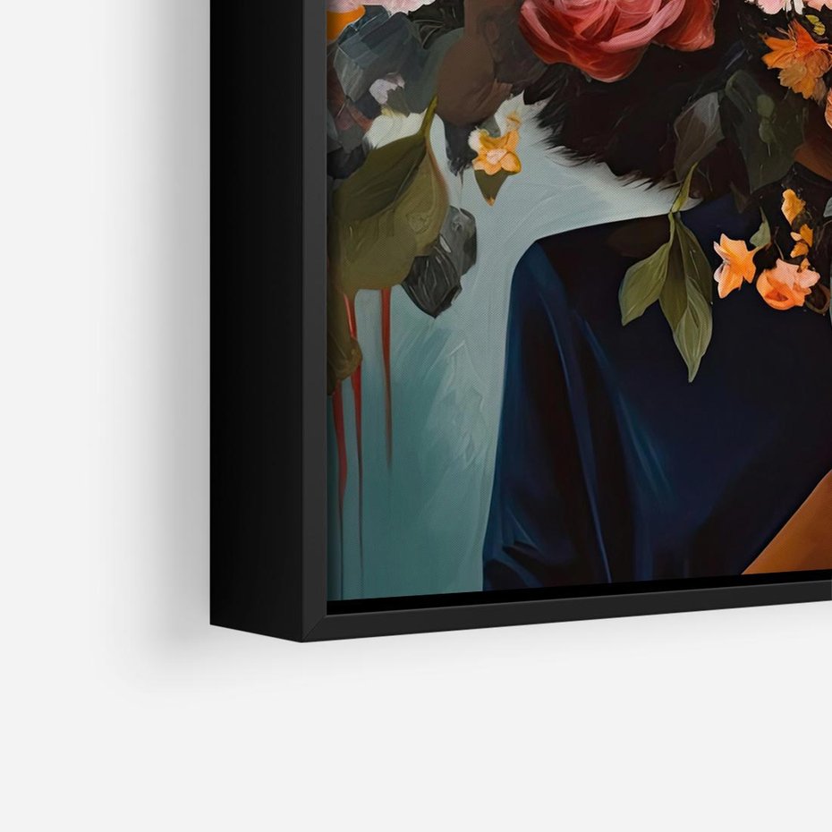 Obraz w ramie 50x50 - Ukryte Emocje - obraz, akwarela - rama czarna