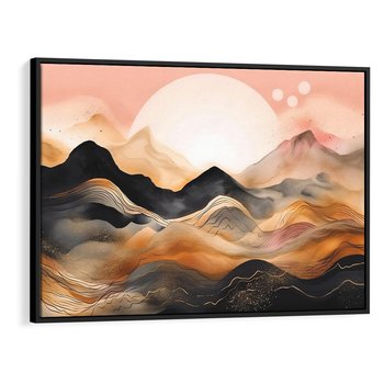 Obraz w ramie 70x50 - Grafika Zachodu - nowoczesna grafika, odcienie pastelowe - rama czarna