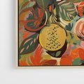 Obraz w ramie 50x70 - Księga Surrealnych Wyobrażeń - abstrakcyjny obraz owoców, jak picasso - rama drewno