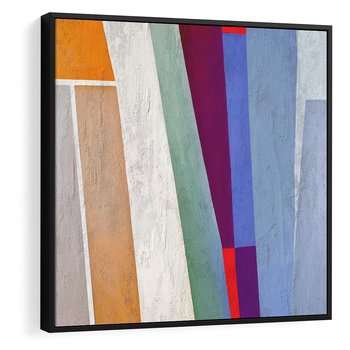 Obraz w ramie 50x50 - Księga Ukrytych Odbić - abstrakcyjne dziwne kształty, olejny obraz - rama czarna