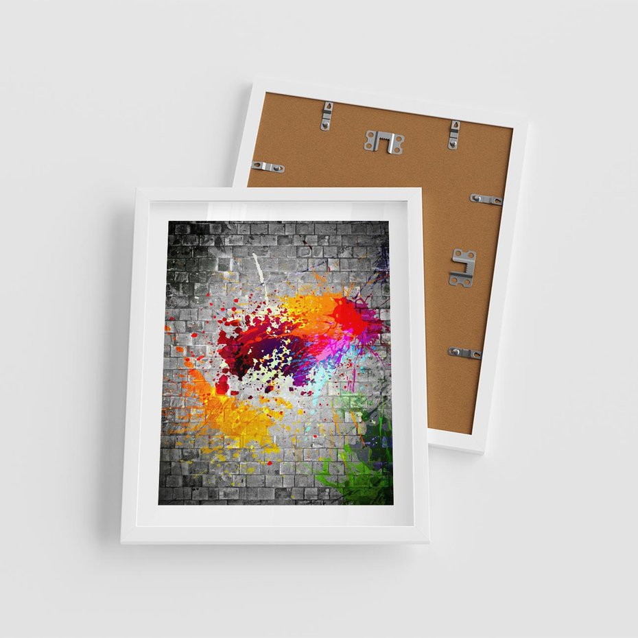 Plakat w ramie 40x50 - Ekspresja Graffiti - farba, graffiti - rama biała