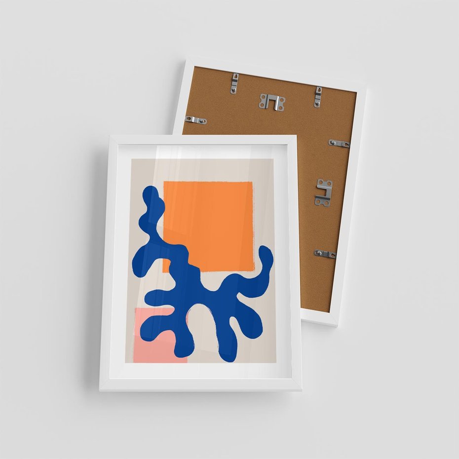 Plakat w ramie 30x40 - Bezczasowe Pastelowe Plamy - abstrakcja, nowoczesny plakat - rama biała