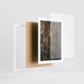 Plakat w ramie 30x40 - Tekstura Drewna: Zbliżenie - zbliżenie na pień drzewa, tekstura - rama biała