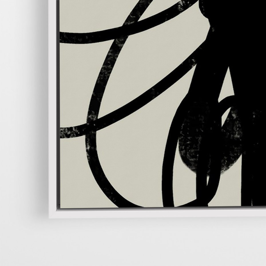 Obraz w ramie 50x70 - Modernistyczne Refleksje - abstrakcja, mroczny klimat - rama biała