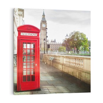 Obraz na płótnie 40x40 - Londyńskie widoki - Londyn, telefon
