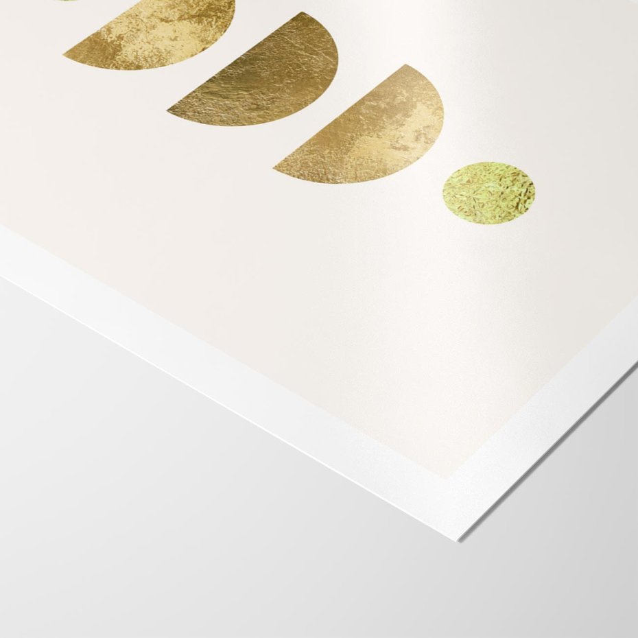 Plakat bez ramy 21x30 - Harmonijne Odbicia - geometryczne złote kształty, tekstura