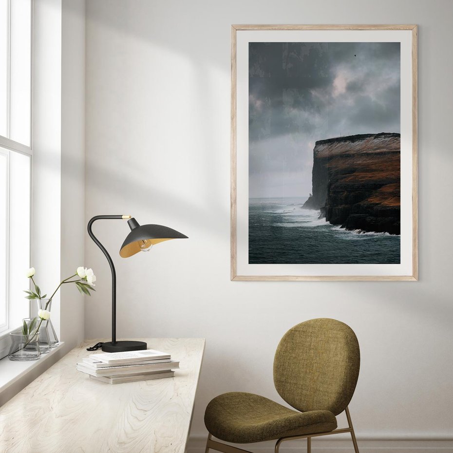 Plakat w ramie 50x70 - Przyroda w Majestacie - fiordy, klify - rama drewno