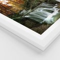 Plakat w ramie 30x40 - Jesienny wodospad w lesie - wodospad, las - rama biała