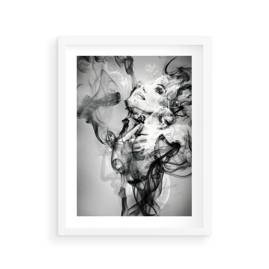 Plakat w ramie 30x40 - Abstrakcja kobiecego piękna - abstrakcja, kobieta - rama biała