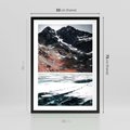 Plakat w ramie 50x70 - Śnieżna Opowieść - górski krajobraz, zima w górach - rama czarna