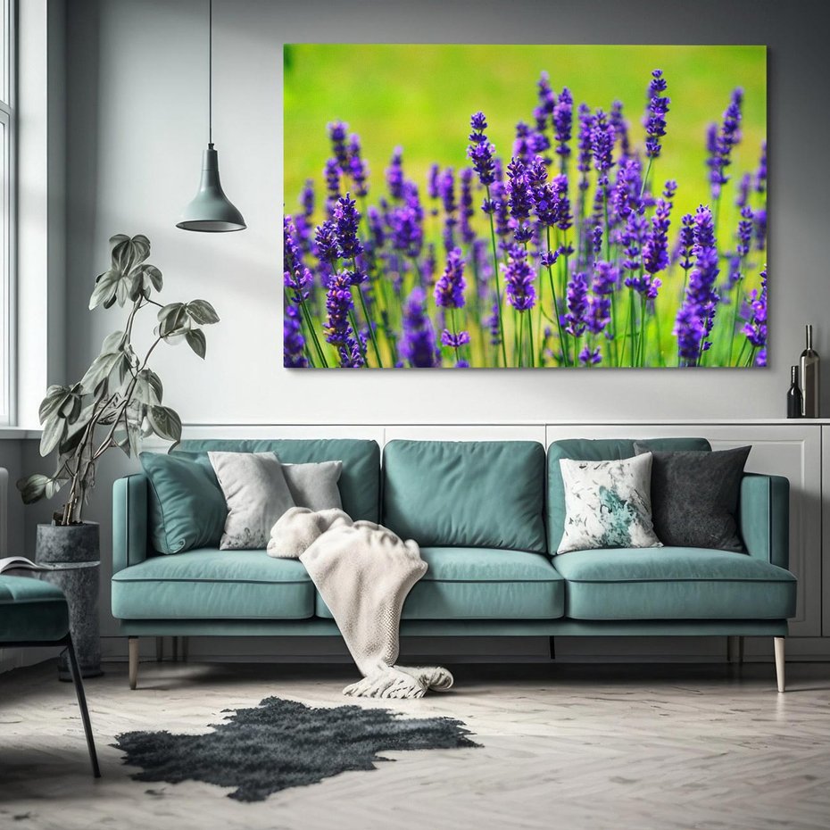 Obraz na płótnie 100x70 - Lawenda w naturze - lawenda, kwiaty