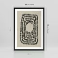 Plakat w ramie 50x70 - Zaklęte Wnętrza - boho plakat, czarne kropki kreski - rama czarna