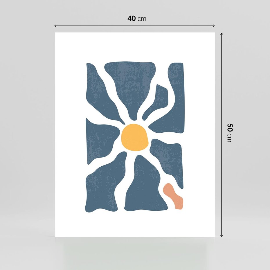 Plakat bez ramy 40x50 - Kwiatowy Rezonans - nowoczesna kwiatowa grafika, styl retro