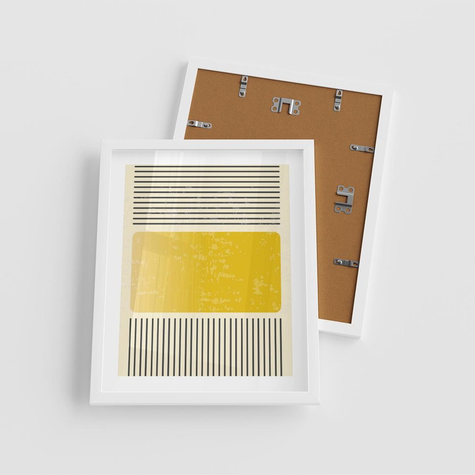 Plakat w ramie 40x50 - Geometryczna Harmonia - geometria, nowoczesny plakat - rama biała