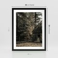 Plakat w ramie 40x50 - Dom w Lesie - chatka w lesie, górski domek - rama czarna