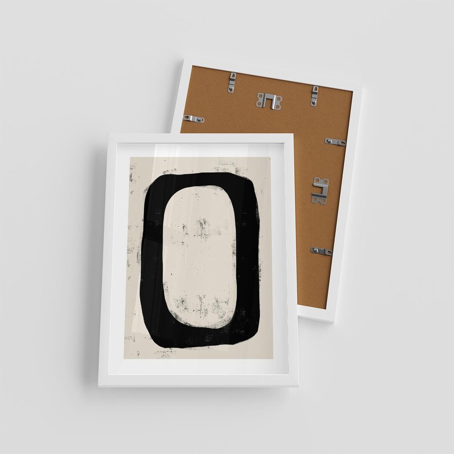 Plakat w ramie 30x40 - Wnętrza Kształtów - abstrakcja, minimalizm - rama biała