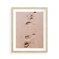 Plakat w ramie 40x50 - Ślady na Piasku - piasek, plaża - rama drewno