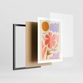 Plakat w ramie 50x70 - Nowoczesne Światło - abstrakcyjny obraz, pastelowe kolory - rama czarna