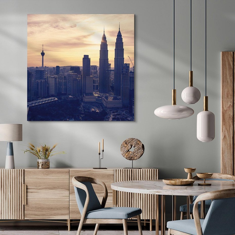 Obraz na płótnie 30x30 - Azja miasto w panoramie - Azja, miasto