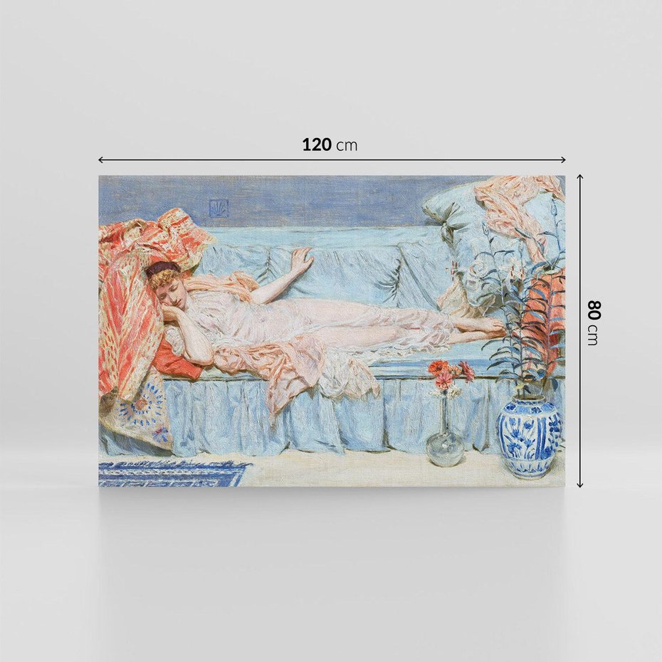 Obraz na płótnie 120x80 - "Lilie" (1866) Albert Joseph Moore - reprodukcja, obraz na płótnie