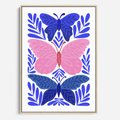 Obraz w ramie 70x100 - Delikatna Symfonia Natury - motyle, rośliny - rama drewno