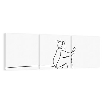 Obraz na płótnie 150x50 - Linie Wewnętrznej Refleksji - line art, szkic