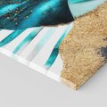 Obraz na płótnie 70x50 - Rozlane Turkusy - Turkusowe plamy, złote elementy