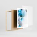 Plakat w ramie 50x70 - Elegancja Marmuru - marmur, błękit - rama drewno
